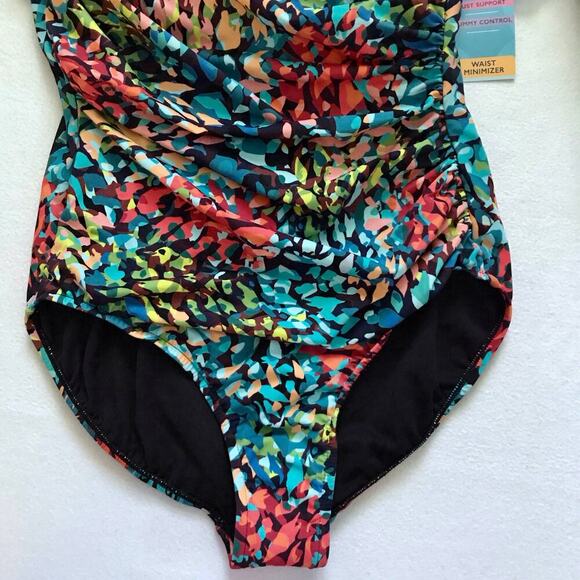Swim Solutions NWT Waist Minimizer NWT One Piece Swimwear Women 16 - Picture 4 of 12